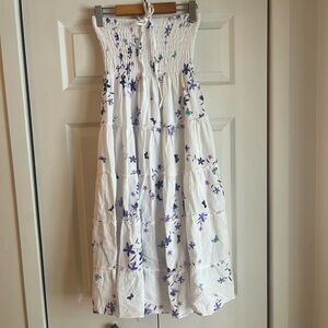 Floral Smocked White Dress